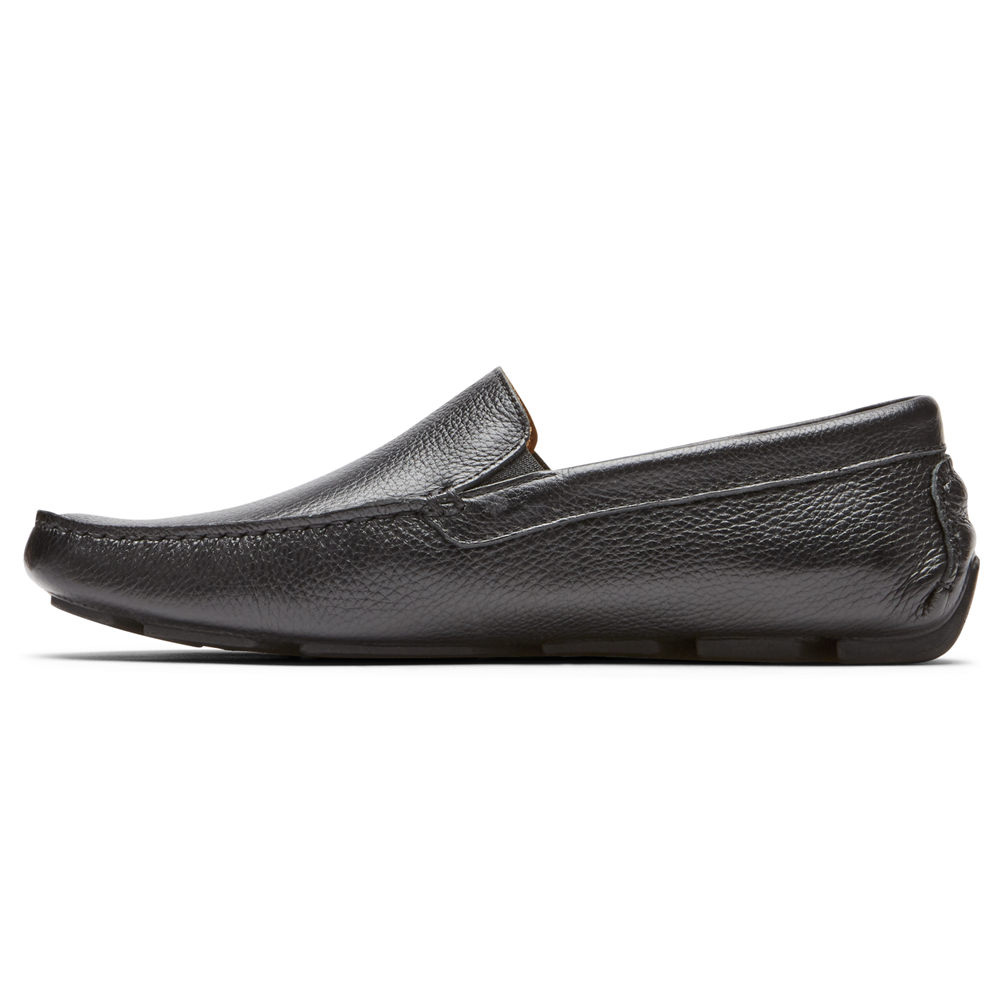 Zapatos De Barco Rockport Hombre Mexico - Rhyder Venetian Negros - CLOAB6501